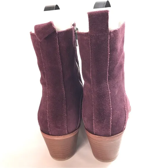 Dolce Vita Plum Suede Leather Heeled Ankle Boots NWOT Size 7