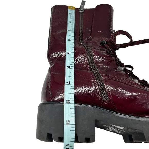 Donald J. Pliner Elyas Lace Up Boots Maroon Size 6