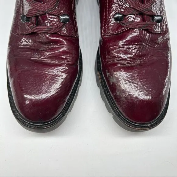 Donald J. Pliner Elyas Lace Up Boots Maroon Size 6