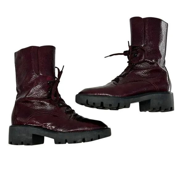 Donald J. Pliner Elyas Lace Up Boots Maroon Size 6