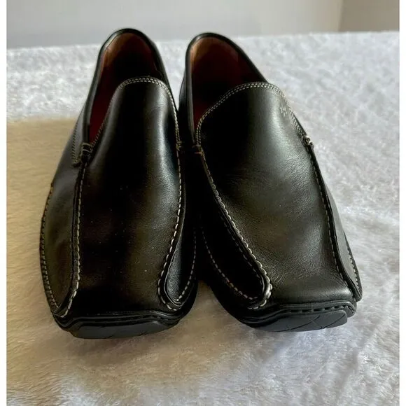 DONALD J PLINER Italy Black Leather Elver 108 Driving Loafer Shoes Men's 9‎ M