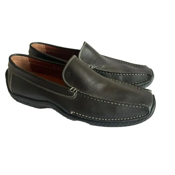 DONALD J PLINER Italy Black Leather Elver 108 Driving Loafer Shoes Men's 9‎ M