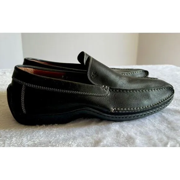 DONALD J PLINER Italy Black Leather Elver 108 Driving Loafer Shoes Men's 9‎ M