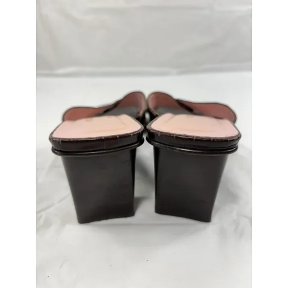 Donald J. Pliner Vone Leather Heel Two Strap Mule Slide Sandal Shoes Size 6
