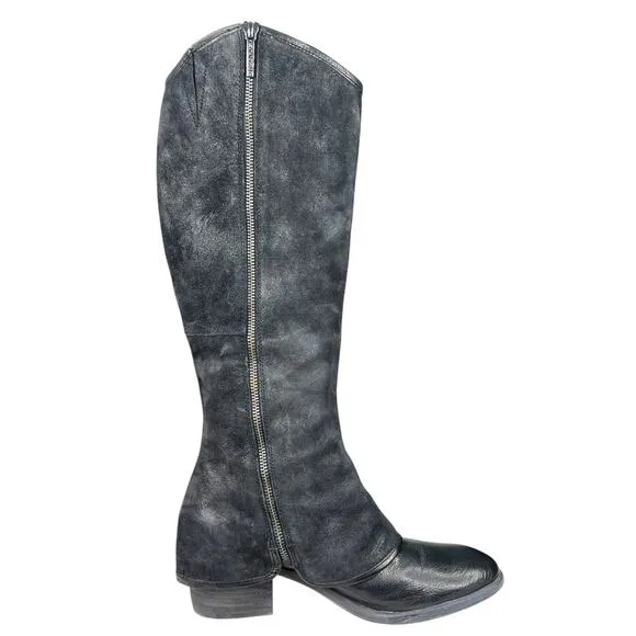 Donald J Pliner Women’s Devi Black Saddle Suede Riding Boots Size US 8.5