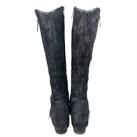 Donald J Pliner Women’s Devi Black Saddle Suede Riding Boots Size US 8.5