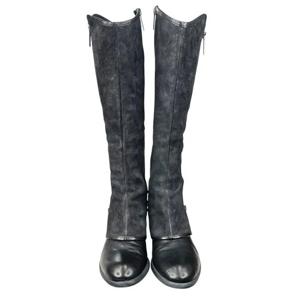 Donald J Pliner Women’s Devi Black Saddle Suede Riding Boots Size US 8.5