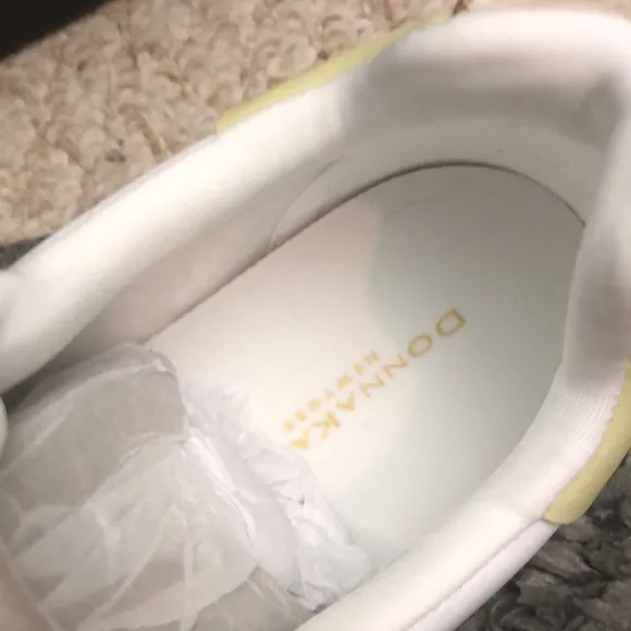 Donna Karan Women's White and Cream Sneakers leather brand new in box size 9