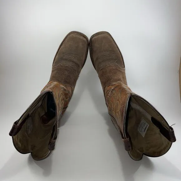 Double H DH5102 Leather Two Tone Mens Size 9 M Square Toe Work Western Boots