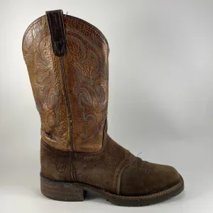Double H DH5102 Leather Two Tone Mens Size 9 M Square Toe Work Western Boots