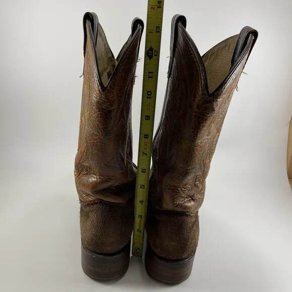 Double H DH5102 Leather Two Tone Mens Size 9 M Square Toe Work Western Boots
