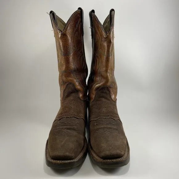 Double H DH5102 Leather Two Tone Mens Size 9 M Square Toe Work Western Boots
