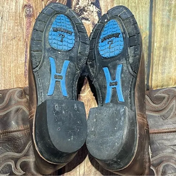 DOUBLE H  Mens AG7 12” Steel Western Cowboy boots Sz 10.5 Preowned