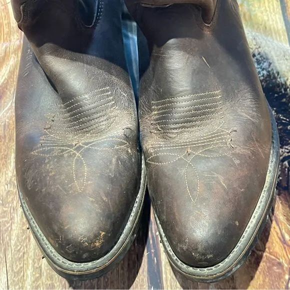 DOUBLE H  Mens AG7 12” Steel Western Cowboy boots Sz 10.5 Preowned