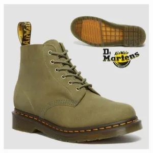Dr. Martens 101 Tumbled Nubuck Leather Ankle Boots in Olive Women's Size 8 NEW