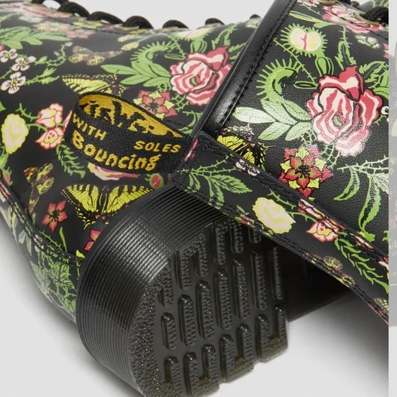 DR MARTENS 1460 FLORAL BLOOM LEATHER LACE UP BOOTS