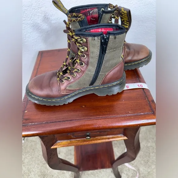 Dr. Martens 1460 leather canvas Panel boot youth size 13