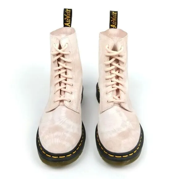 Dr. Martens 1460 Pascal Tie-Dye Suede Ankle Combat Platform Boot Womens 8 Pink