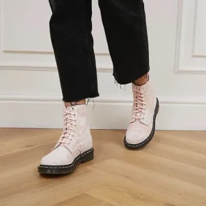 Dr. Martens 1460 Pascal Tie-Dye Suede Ankle Combat Platform Boot Womens 8 Pink