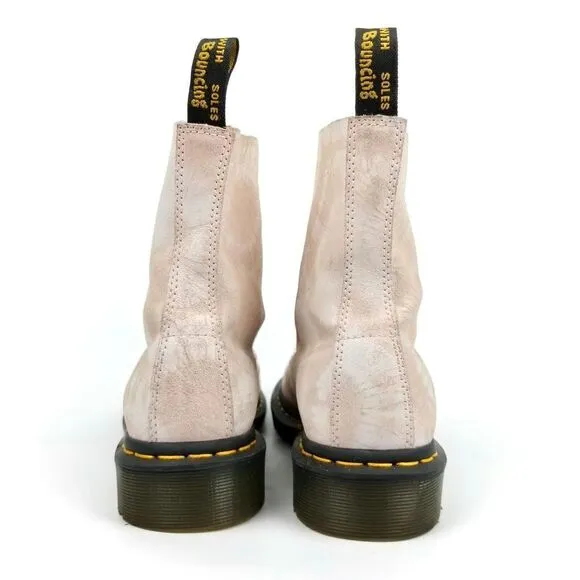 Dr. Martens 1460 Pascal Tie-Dye Suede Ankle Combat Platform Boot Womens 8 Pink