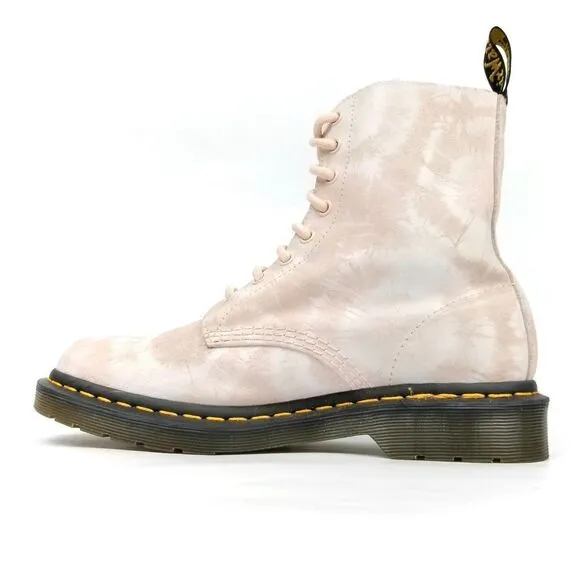 Dr. Martens 1460 Pascal Tie-Dye Suede Ankle Combat Platform Boot Womens 8 Pink
