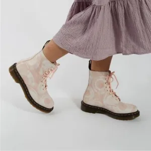 Dr Martens 1460 Pascal Pink Tie Dye Printed Suede Boots Contemporary Boho