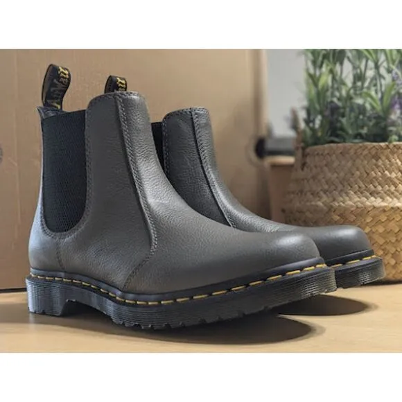 Dr. Martens 2976 Pascal Gunmetal Virginia Leather Chelsea Boots UK 8 NIB