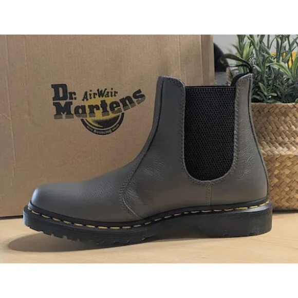Dr. Martens 2976 Pascal Gunmetal Virginia Leather Chelsea Boots UK 8 NIB