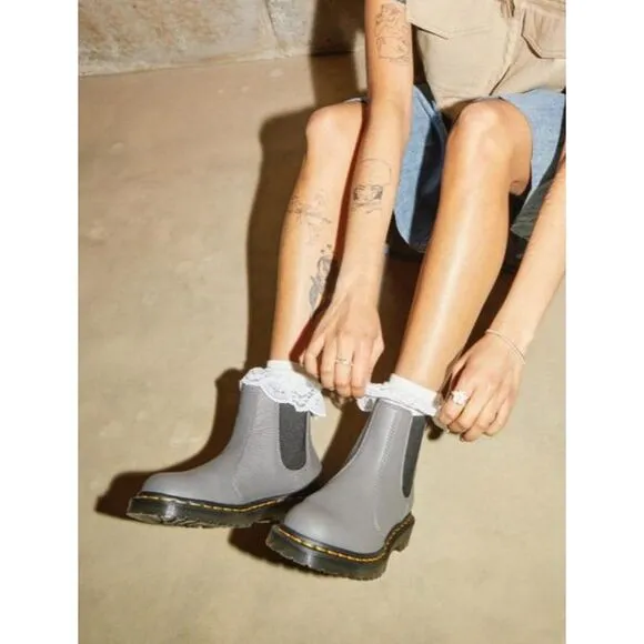 Dr. Martens 2976 Pascal Gunmetal Virginia Leather Chelsea Boots UK 8 NIB