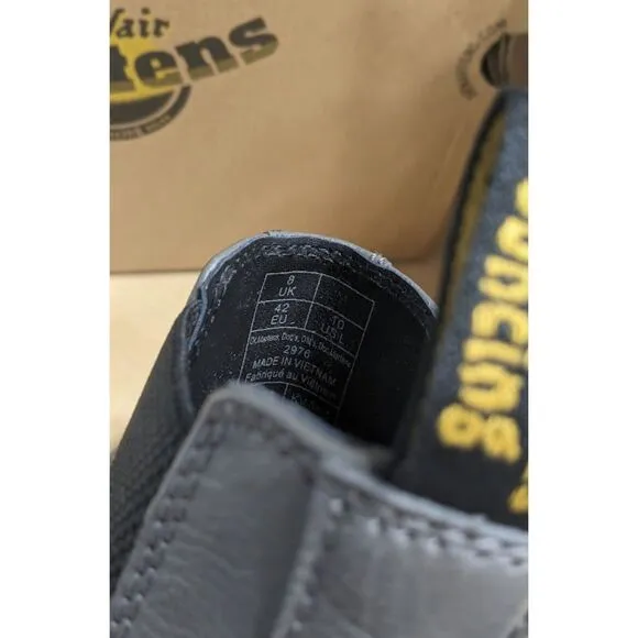 Dr. Martens 2976 Pascal Gunmetal Virginia Leather Chelsea Boots UK 8 NIB