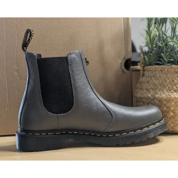 Dr. Martens 2976 Pascal Gunmetal Virginia Leather Chelsea Boots UK 8 NIB