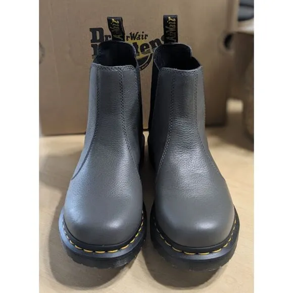Dr. Martens 2976 Pascal Gunmetal Virginia Leather Chelsea Boots UK 8 NIB