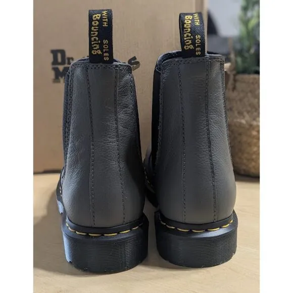Dr. Martens 2976 Pascal Gunmetal Virginia Leather Chelsea Boots UK 8 NIB