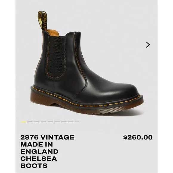 Dr Martens 2976 VINTAGE CHELSEA BOOTS UNISEX SIZE 7 MEN'S, 8 WOMEN'S
