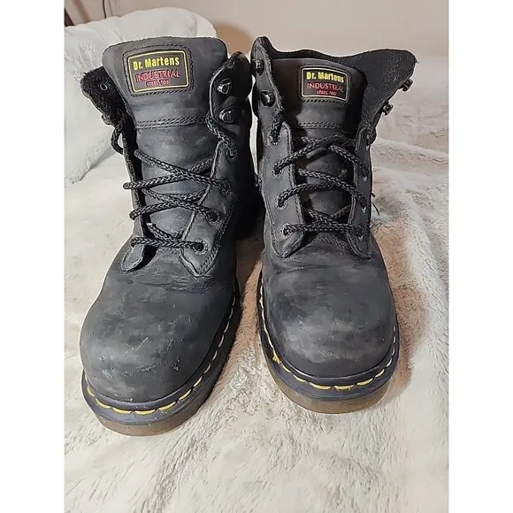 Dr. Martens Boots Mens 9 Work Safety Industrial Steel Toe Leather Slip Resistant