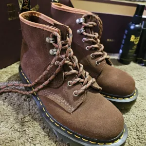 Dr. Martens Brown Combat Boots with Suede Finish