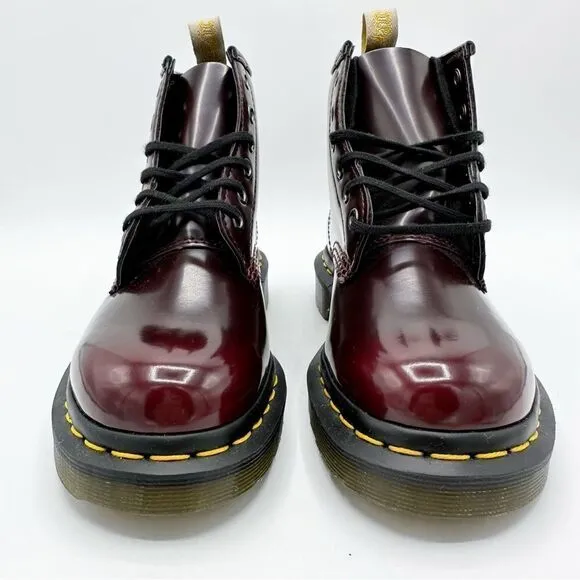 Dr Martens Cherry Red Vegan 101 Mid Boots Sz Men’s 4 Women’s 5 New