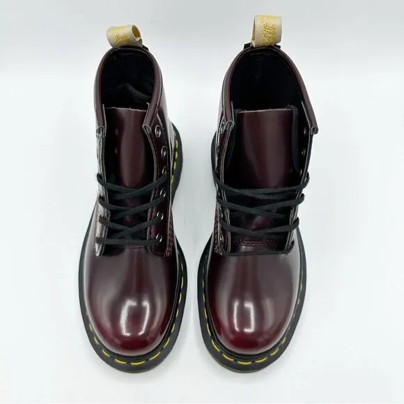 Dr Martens Cherry Red Vegan 101 Mid Boots Sz Men’s 4 Women’s 5 New