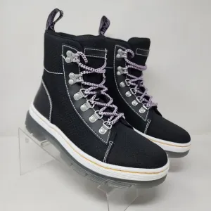 Dr Martens Combat Boots Womens 7 Black Combs Logo Lace Up Hiking Causal Shoes