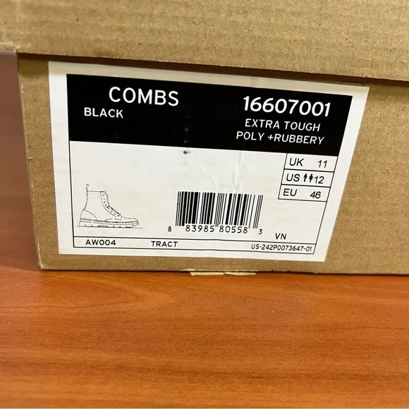 Dr. Martens Combs Extra Tough Black Boots Men's Size 12 #B1313