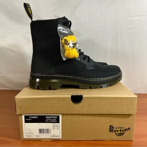 Dr. Martens Combs Extra Tough Black Boots Men's Size 12 #B1313