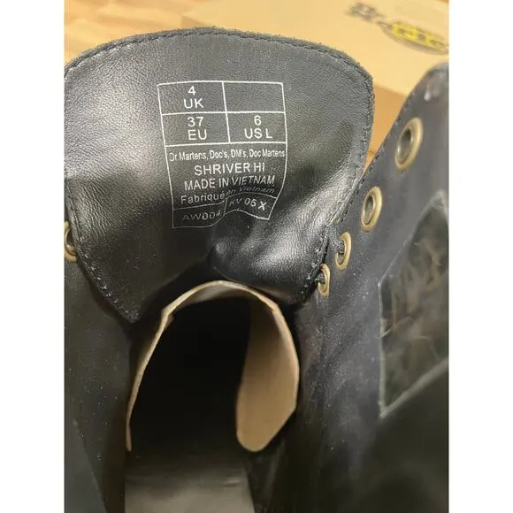 Dr. Martens Docs Shriver HI Wyoming Leather Heeled Boots Size 6 L 37 EU NIB