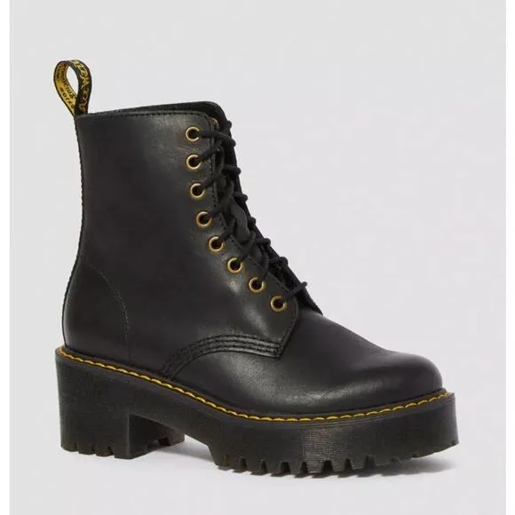 Dr. Martens Docs Shriver HI Wyoming Leather Heeled Boots Size 6 L 37 EU NIB