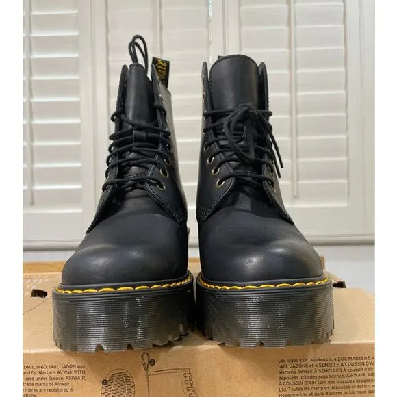 Dr. Martens Docs Shriver HI Wyoming Leather Heeled Boots Size 6 L 37 EU NIB