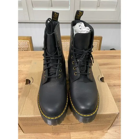 Dr. Martens Docs Shriver HI Wyoming Leather Heeled Boots Size 6 L 37 EU NIB