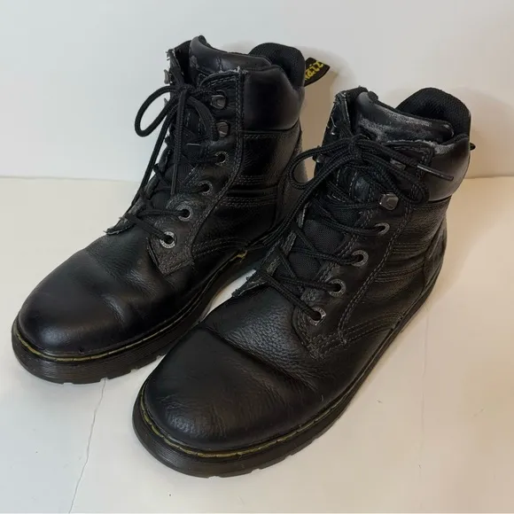 Dr. Martens Gabion Black Utility Boots Lace Up Leather Size 10 Mens
