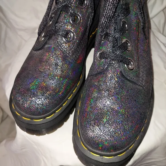 Dr. Martens Molly Metallic Irridescent Crackle Leather Boots