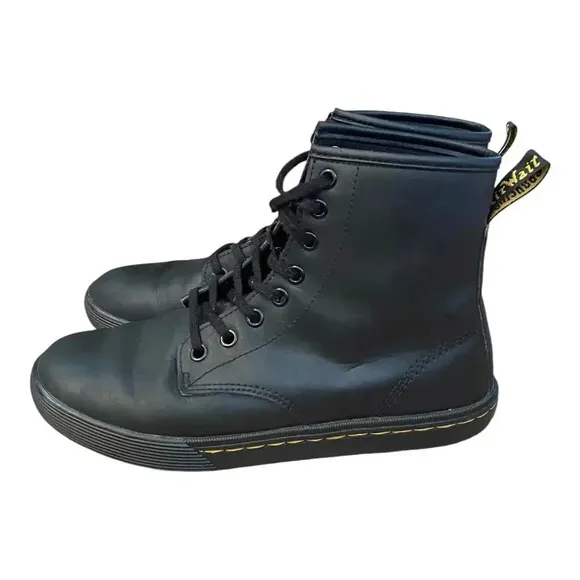 Dr. Martens Sheridan Black Combat Work Boots Women's US 6 Lace Up Leather