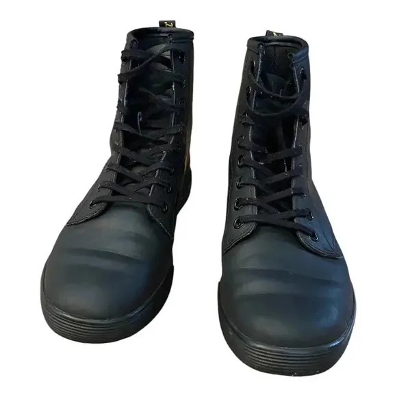 Dr. Martens Sheridan Black Combat Work Boots Women's US 6 Lace Up Leather
