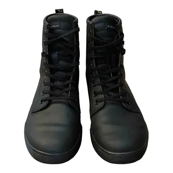 Dr. Martens Sheridan Black Combat Work Boots Women's US 6 Lace Up Leather